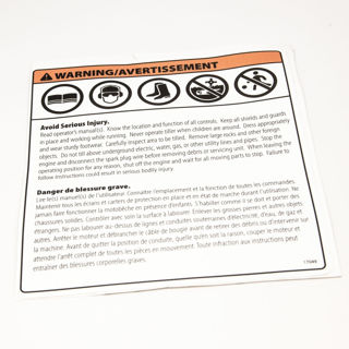 Picture of 17049 DECAL HOOD WARNING TILLER EN FR